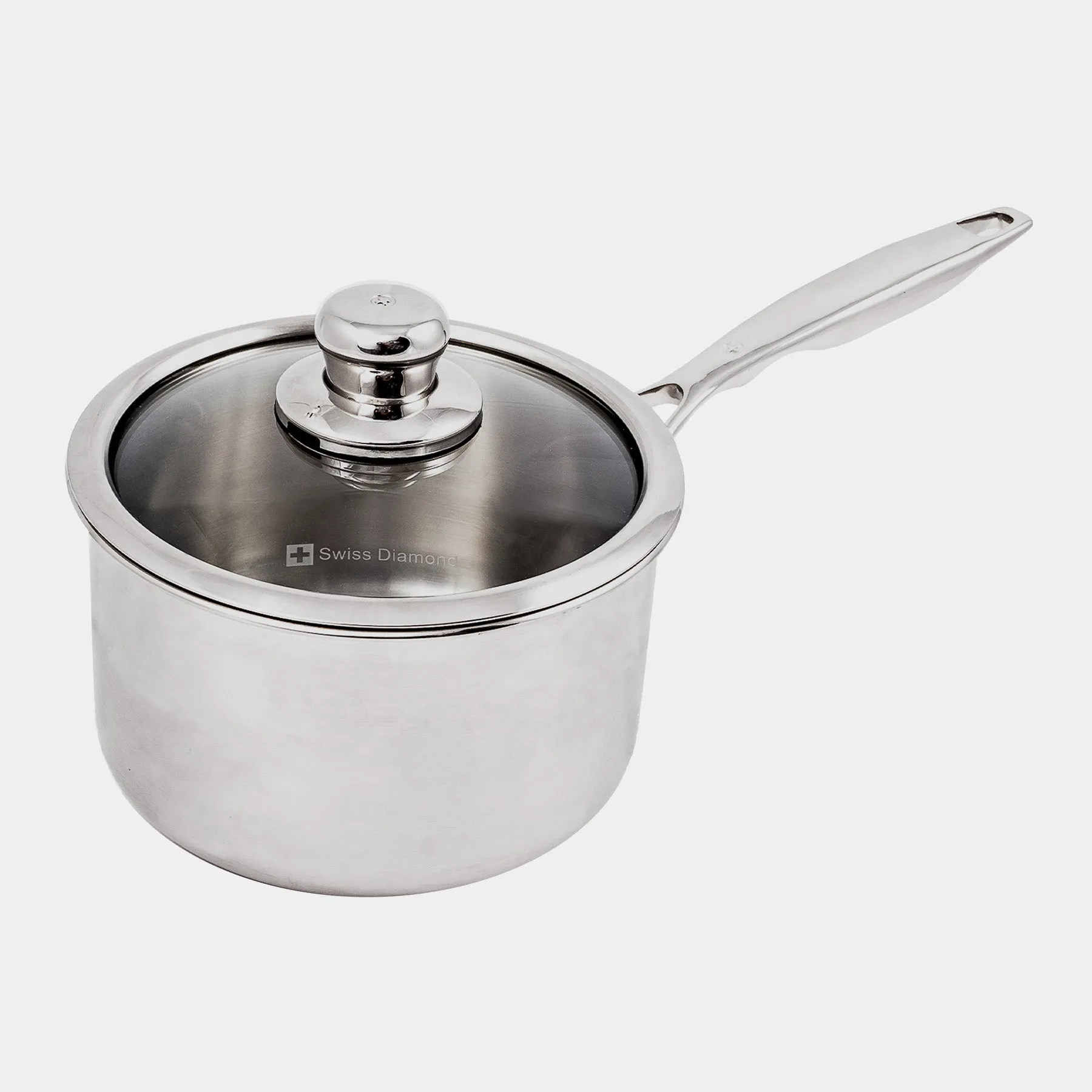 Premium Clad Saucepan with Glass Lid - Induction