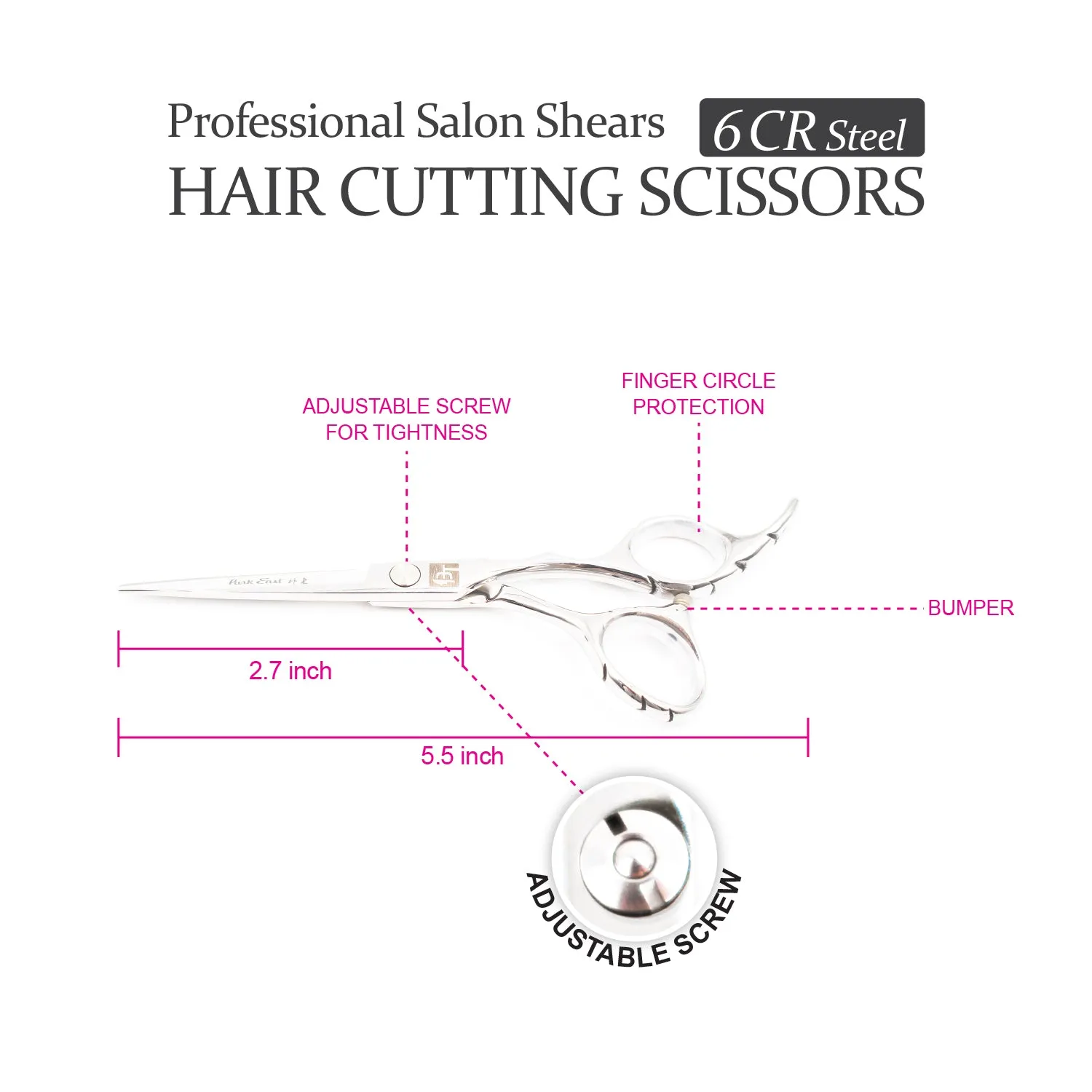 Professional 5.5" Salon Hair Cutting Scissors (6CR Steel)