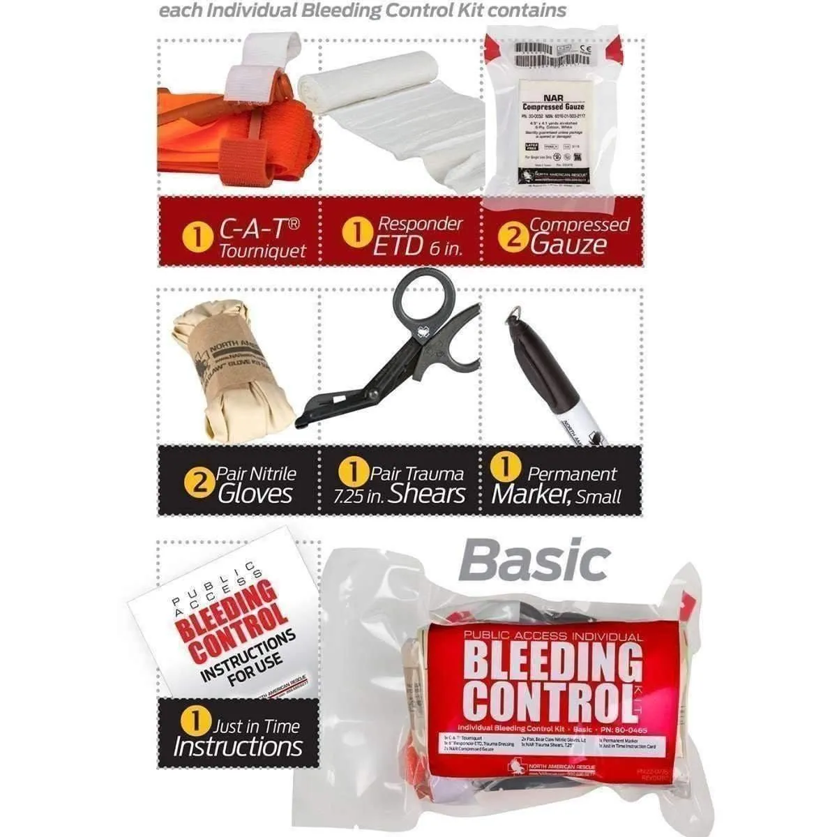 Public Access Bleeding Control 8 Pack - Vacuum Sealed