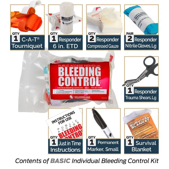 PUBLIC ACCESS INDIVIDUAL BLEEDING CONTROL KIT - VACUUM SEALED