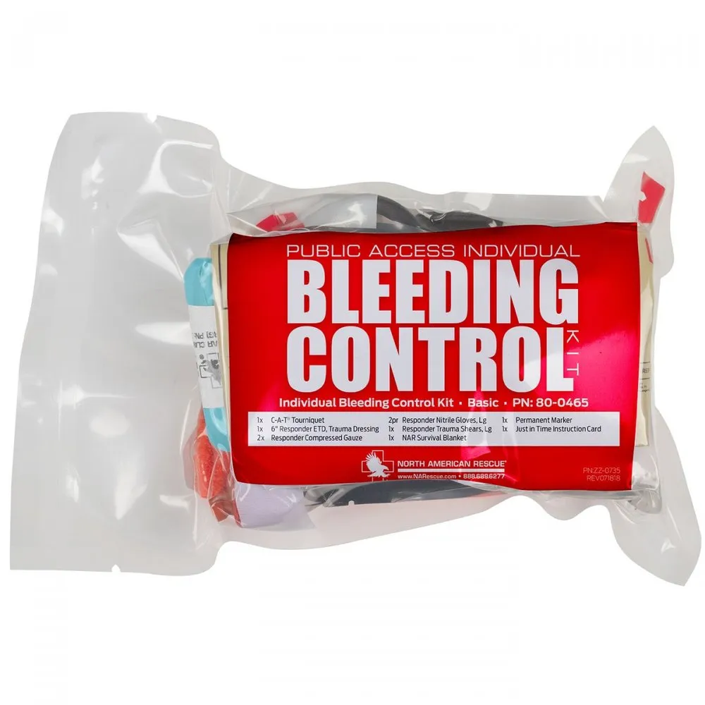 PUBLIC ACCESS INDIVIDUAL BLEEDING CONTROL KIT - VACUUM SEALED