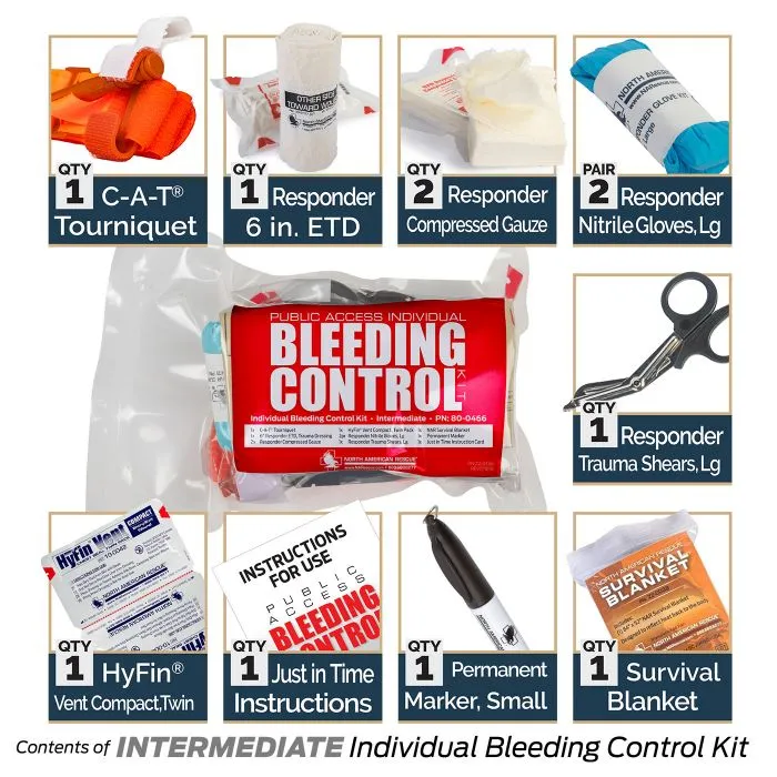 PUBLIC ACCESS INDIVIDUAL BLEEDING CONTROL KIT - VACUUM SEALED