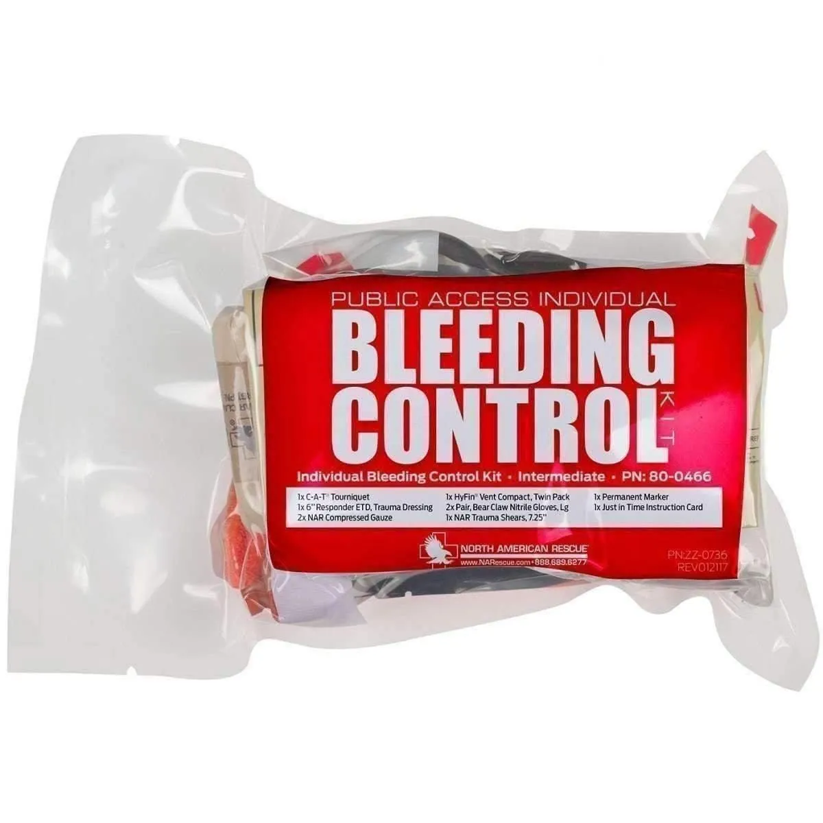 Public Access INDIVIDUAL Bleeding Control Kit - Vacuum Sealed