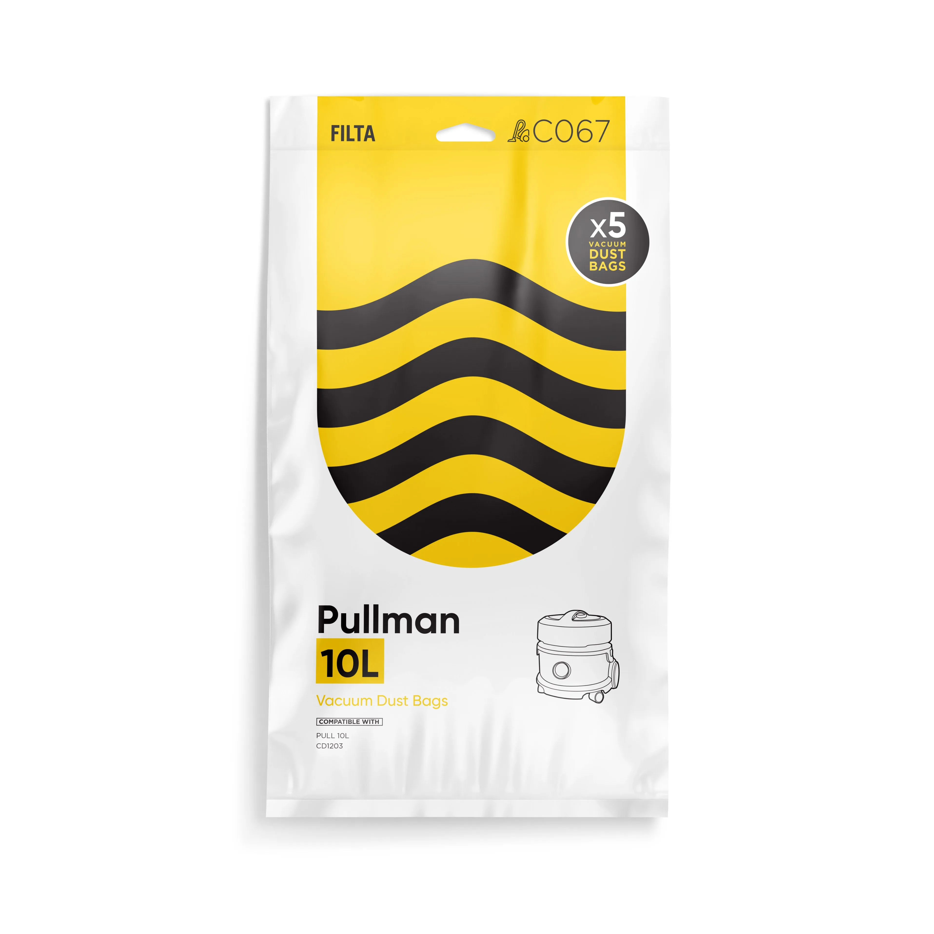 Pullman 10 Litre Multi Layered Vacuum Cleaner Bags - 5 Pack