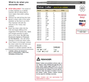 REBAR CUTTER SDS PLUS SHANK