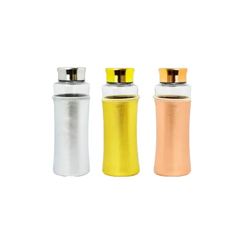 Regent Glass Drinking Bottle Flask 580ml with Colored Sleeve 26100