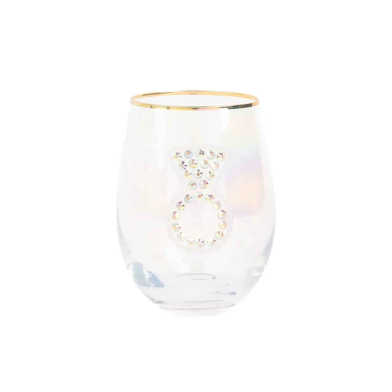 Rhinestone Ring Stemless Wine Glass