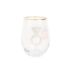 Rhinestone Ring Stemless Wine Glass