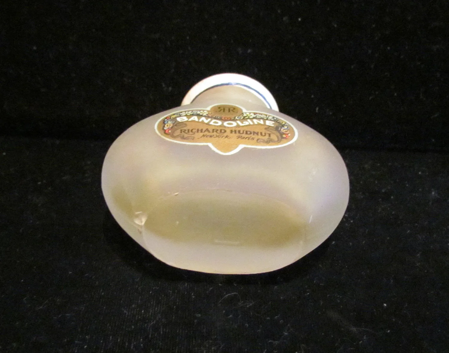 Richard Hudnut Perfume Bottle 1920's Bandoline Frosted Or Satin Glass Bottle Rare