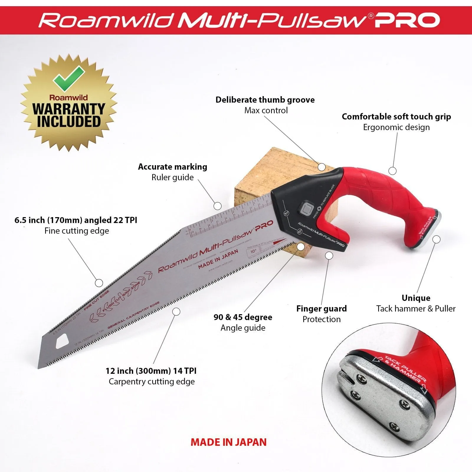 Roamwild Multi Pull Saw PRO - 2 Pull Saws In 1