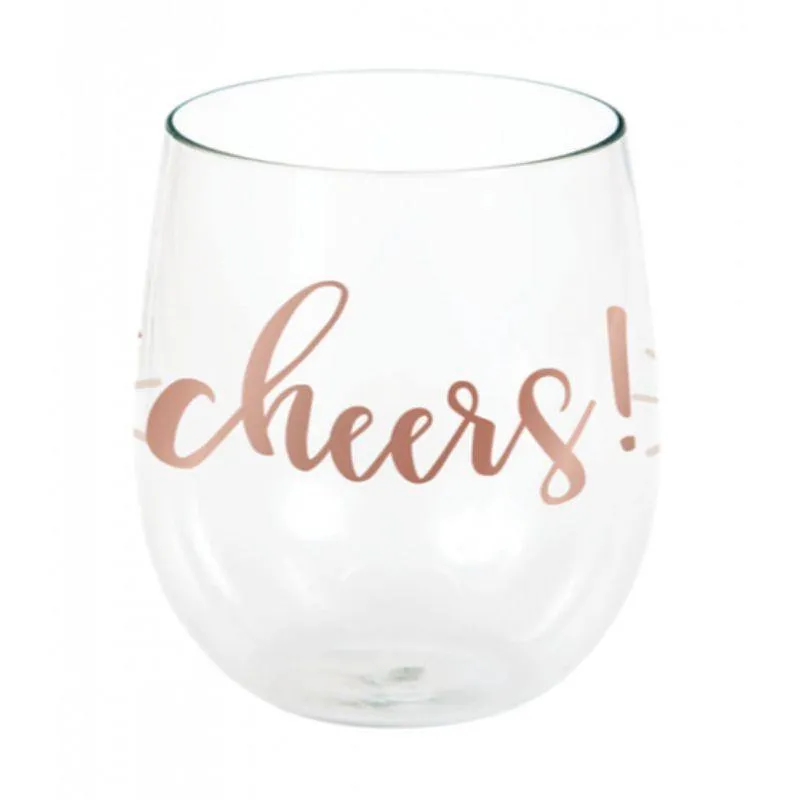 Rose All Day Cheers Stemless Wine Glass