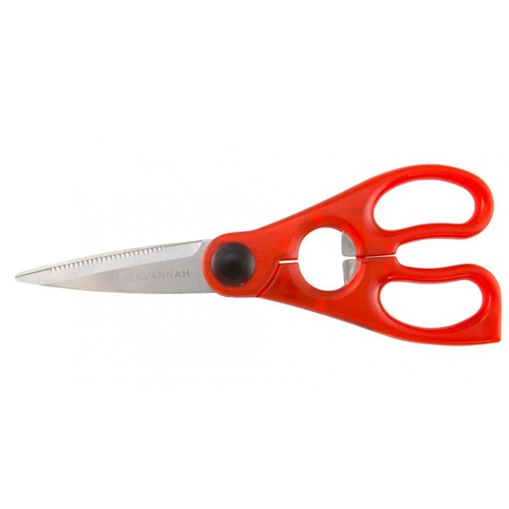 Savannah Stainless Steel Kitchen Scissors Red