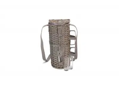 SINGLE BOTTLE & 2 CARTRIDGE GLASS CARRIER with SHOULDER STRAP