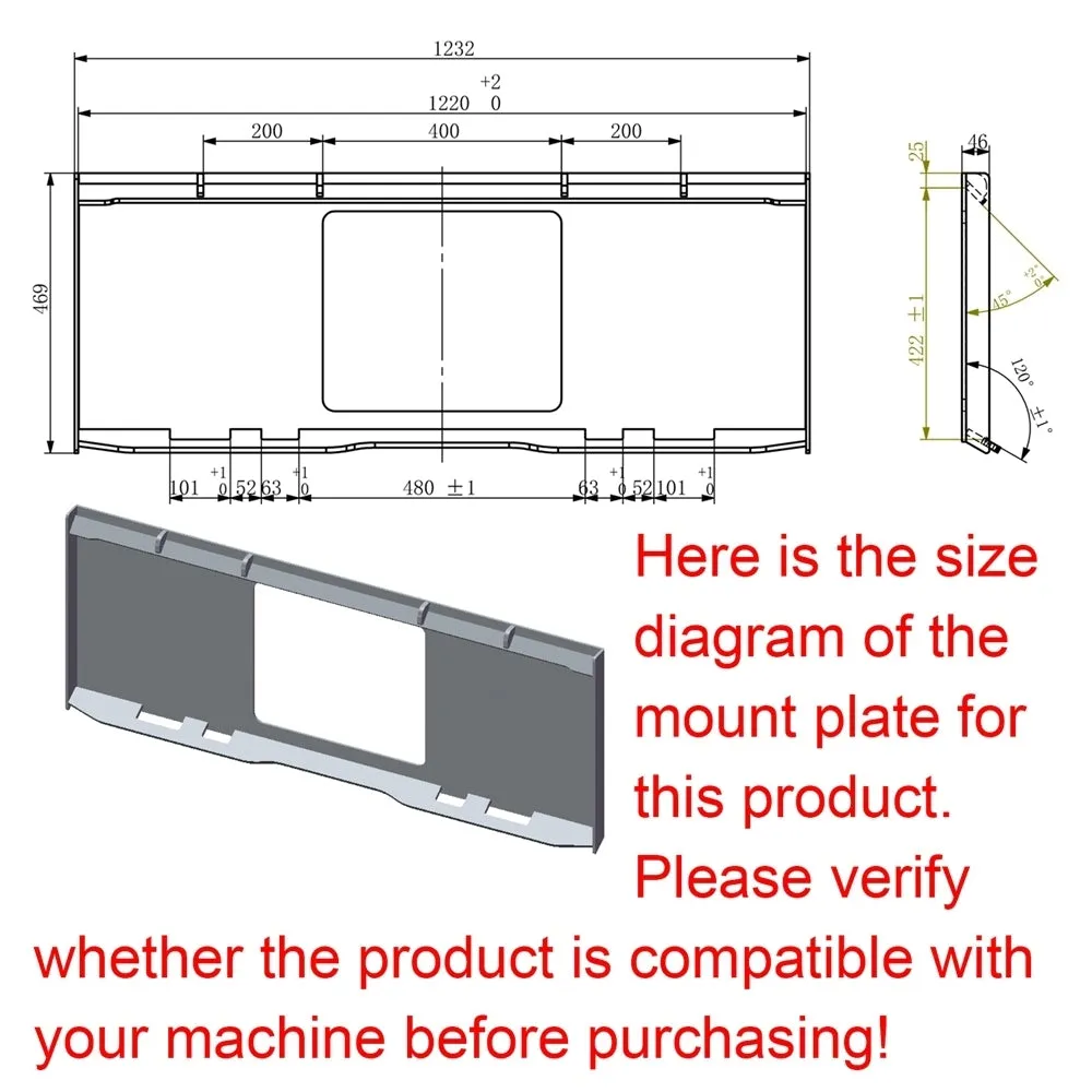 Skid Steer Hydraulic Rotating Cutting Tree Shears Attachments, Universal Mount Quick Attach