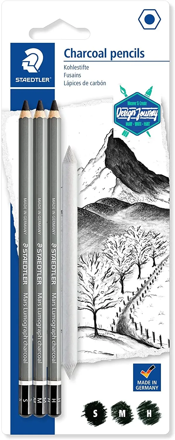 Staedtler Mars Lumograph Pencil Charcoal with blender 100C-SBK4