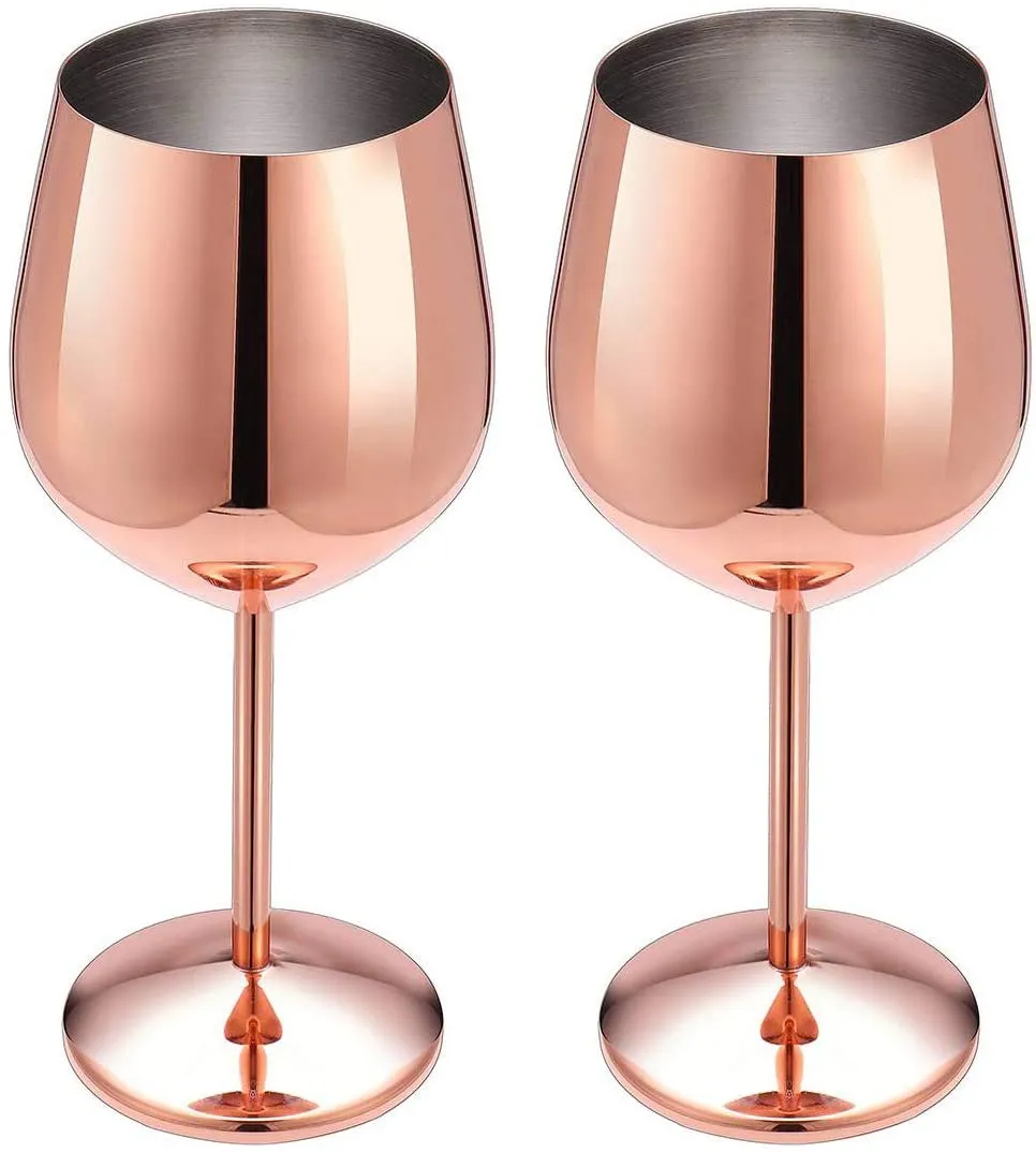 Stainless Steel Red Wine Glass - Metal Stemmed