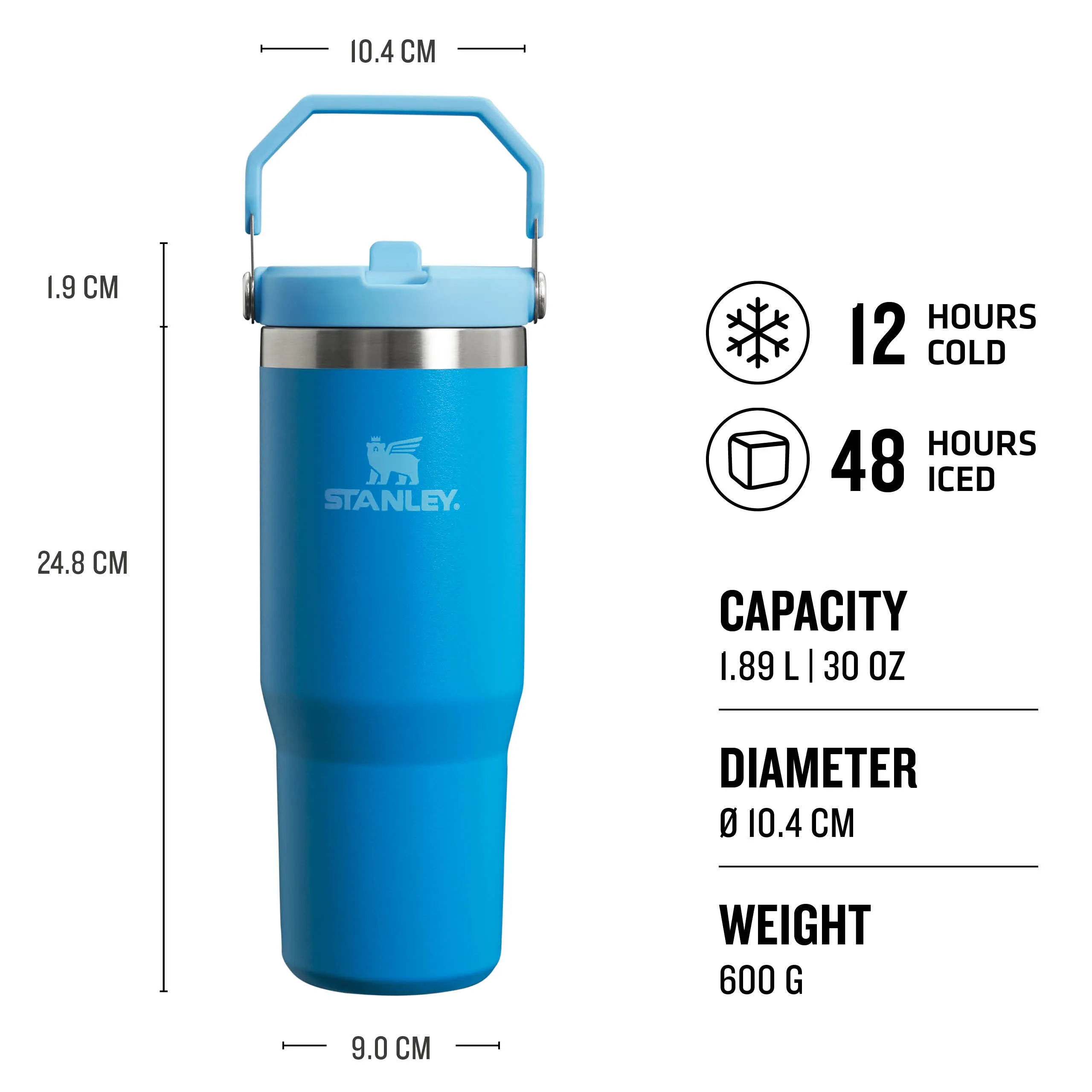 Stanley IceFlow Flip Straw Tumbler 0.89L Azure