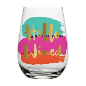 Stemless 20OZ Hello Wine Glass