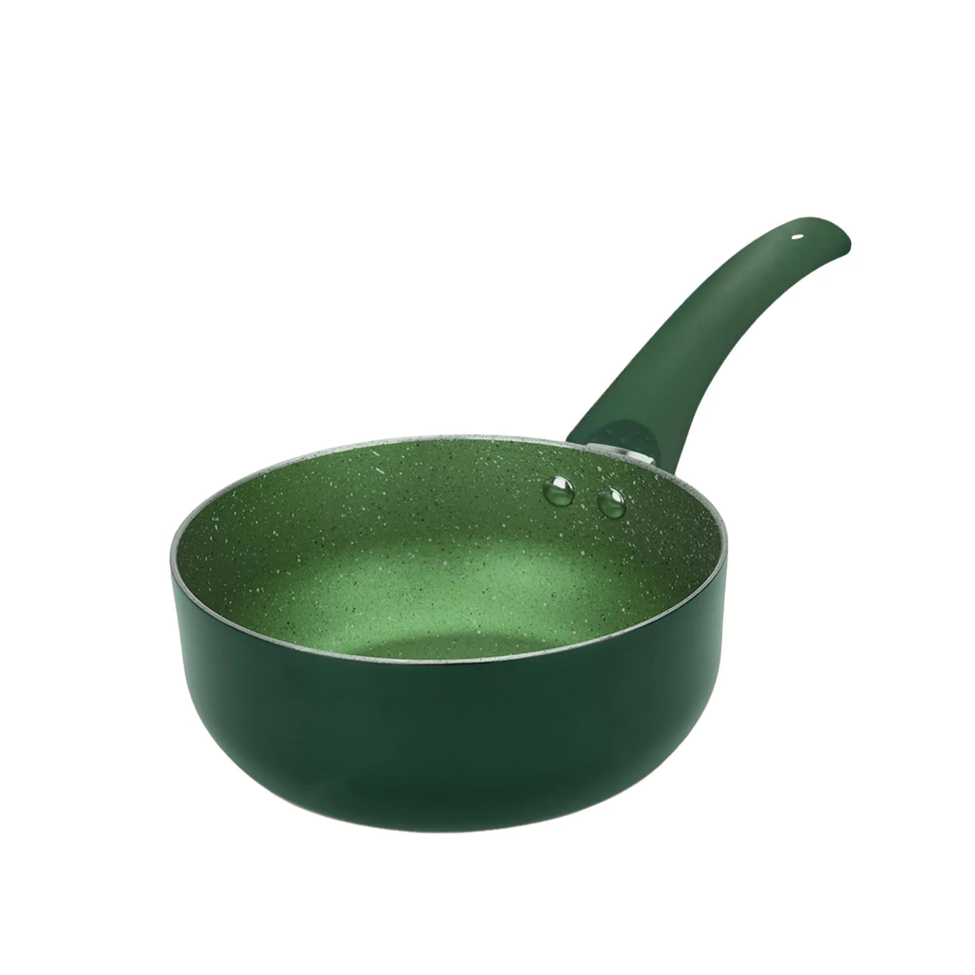 The Better Home Non Stick Aluminium Sauce Pan (1L)|Gas Cookware|Small Milk Tea Boiling Pan|Long Bakelite Handle|Easy Grip Handle|3 Layer Non Stick Coating|Non-Toxic & Lightweight, Green