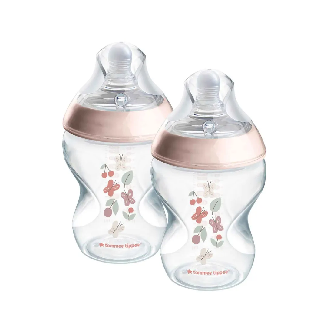 Tommee Tippee Natural Start PP Bottle 260ml - 2 Pack (Pink)