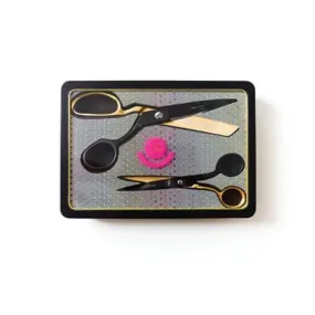 Tula Pink Limited Edition - Black & Gold Scissor Tin