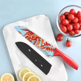 UMAI Sharp Knife for Kitchen (7.5 Inch) Chef Knife | Chaku Knife | Printed Knife| Nife | Chopping Knife | Steel Kitchen Knife with Cover | Chopper Knife for Kitchen (Multi)