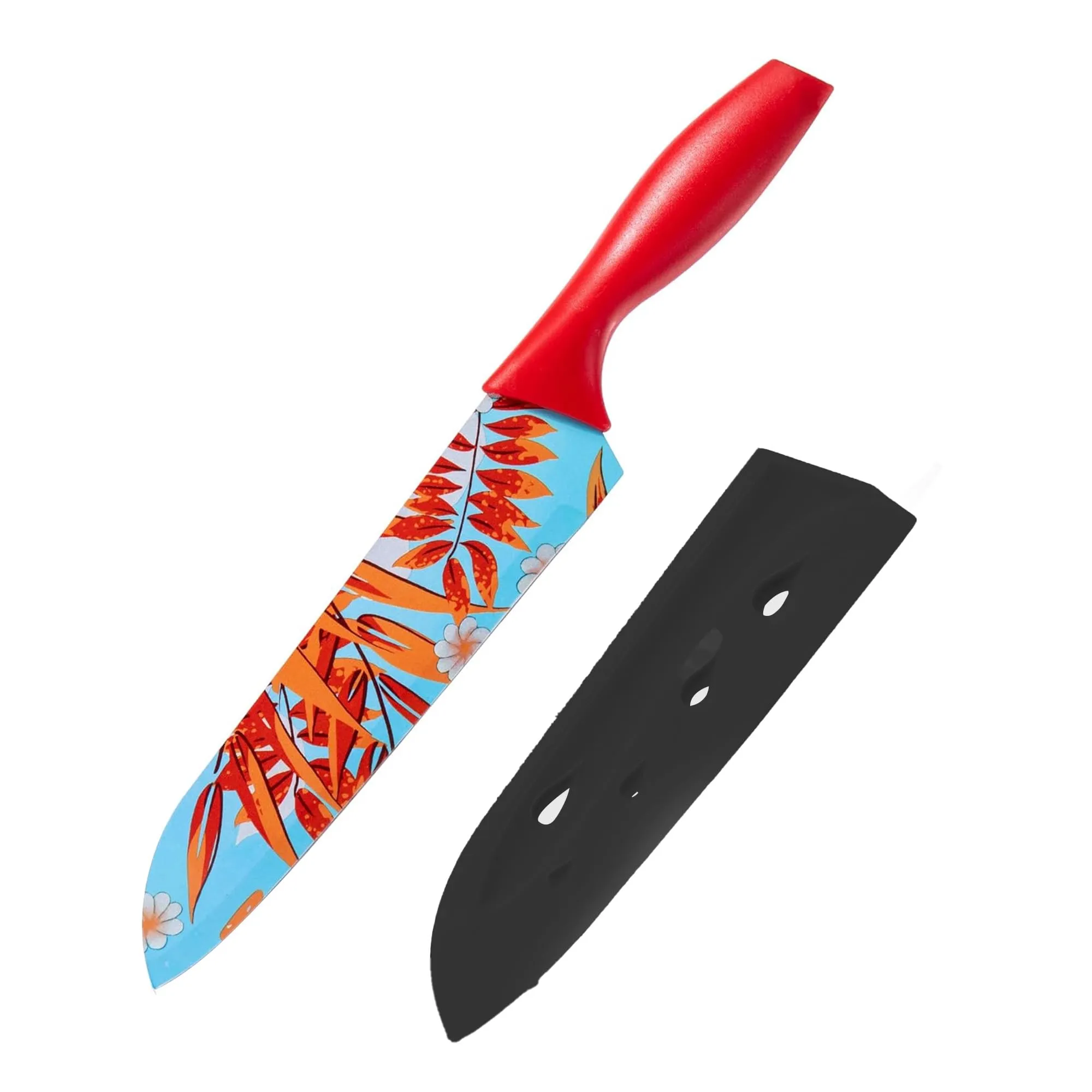 UMAI Sharp Knife for Kitchen (7.5 Inch) Chef Knife | Chaku Knife | Printed Knife| Nife | Chopping Knife | Steel Kitchen Knife with Cover | Chopper Knife for Kitchen (Multi)