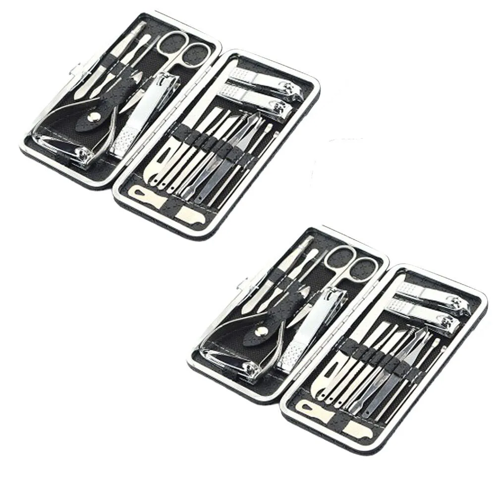 US 19PCS Pedicure Nail Toe Clippers Manicure Kit Cleaner Cuticle Grooming Set Ca