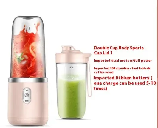 USB Charging Juicer Machine 6blade Portable Blender Mini Juicer Cup Extractor Smoothie USB Charging Fruit Squeezer Blender Food Mixer Ice Crusher Portable Juicer Machine