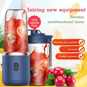 USB Charging Juicer Machine 6blade Portable Blender Mini Juicer Cup Extractor Smoothie USB Charging Fruit Squeezer Blender Food Mixer Ice Crusher Portable Juicer Machine