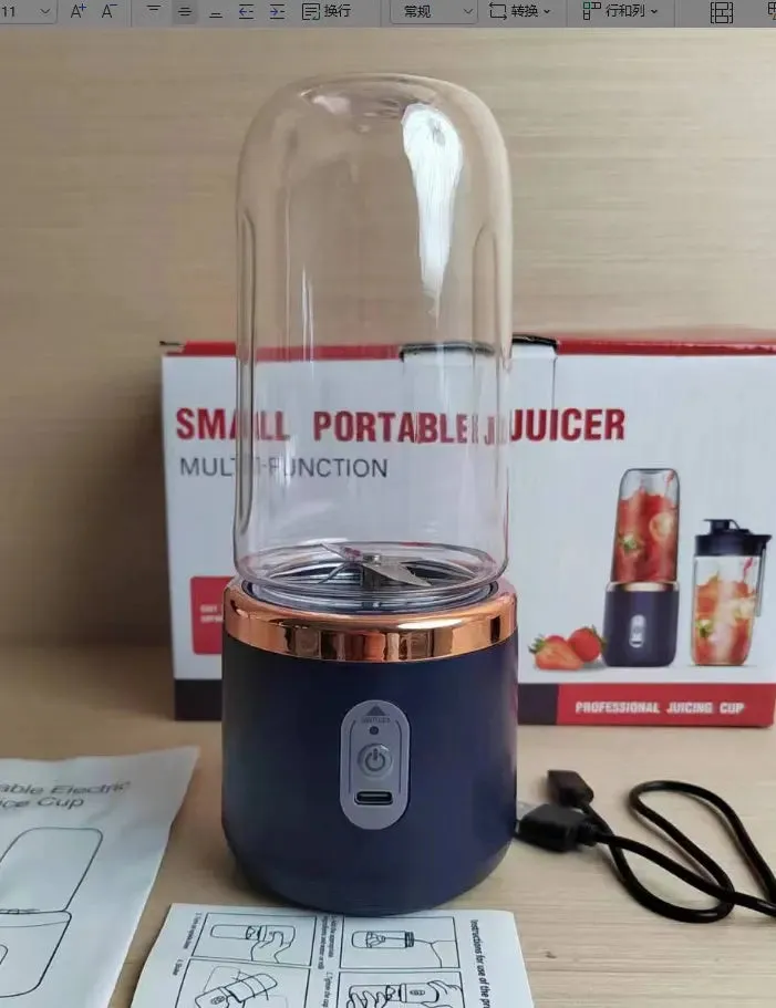 USB Charging Juicer Machine 6blade Portable Blender Mini Juicer Cup Extractor Smoothie USB Charging Fruit Squeezer Blender Food Mixer Ice Crusher Portable Juicer Machine