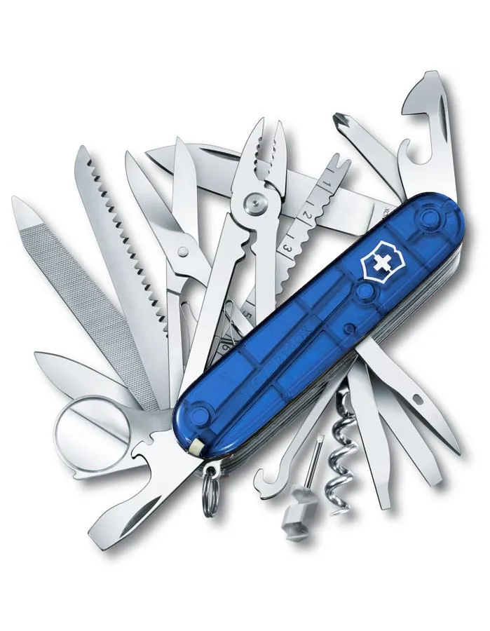 Victorinox Swiss Army Swiss Champ Pocket Knife - Sapphire Blue - 33 Tools - 91mm