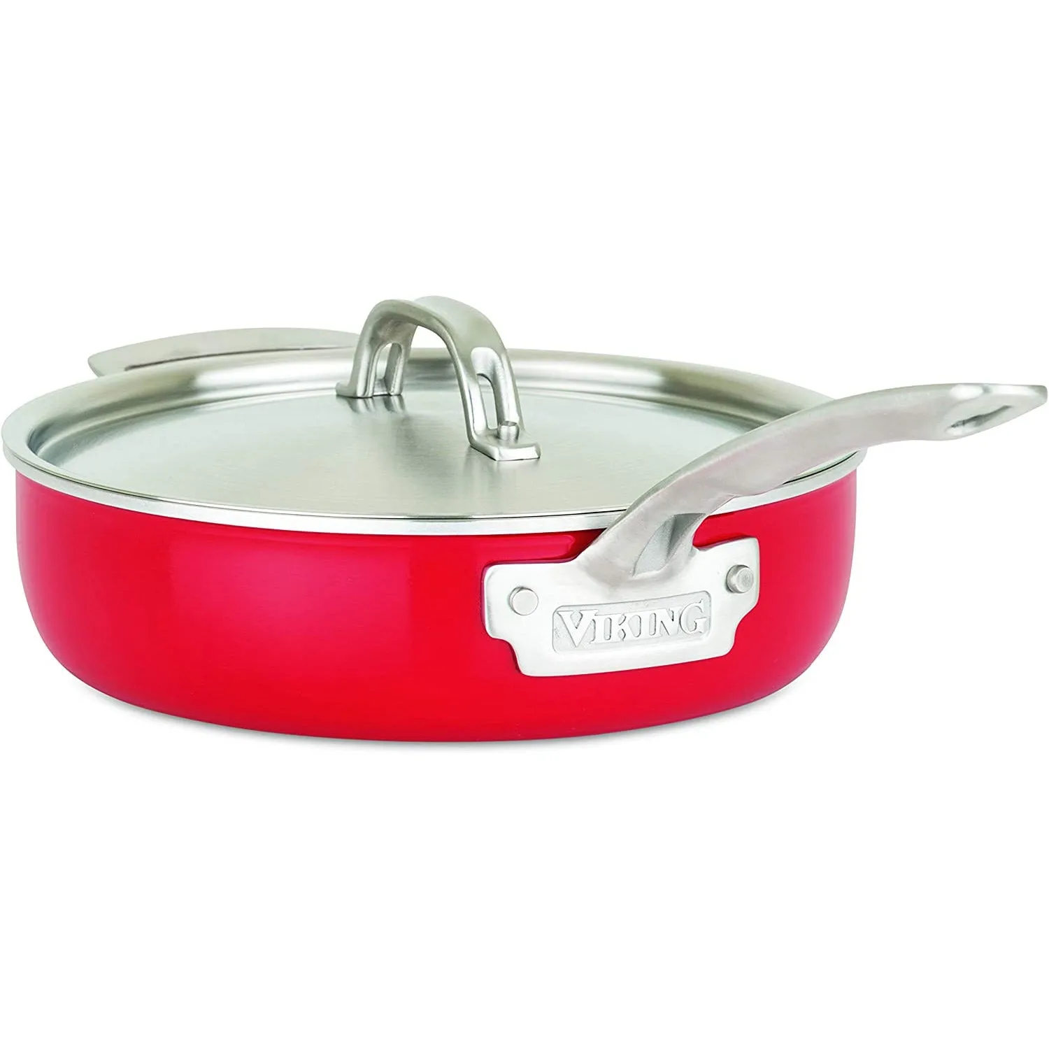 Viking 2-Ply 11pc Cookware Set, Stainless Steel Lids, Red