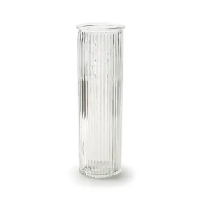 Vintage Style Ribbed Glass Vase