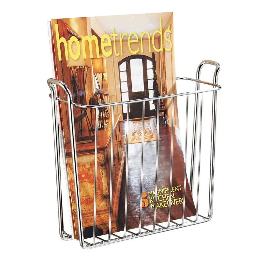 Wall Mount Chrome Magazine Rack