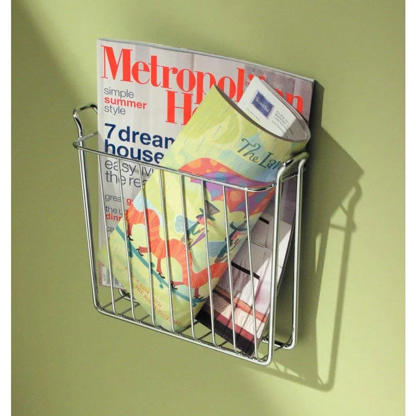 Wall Mount Chrome Magazine Rack