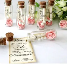 Wedding Favor Glass Bottle with Cork-Quinceañera-Keepsake