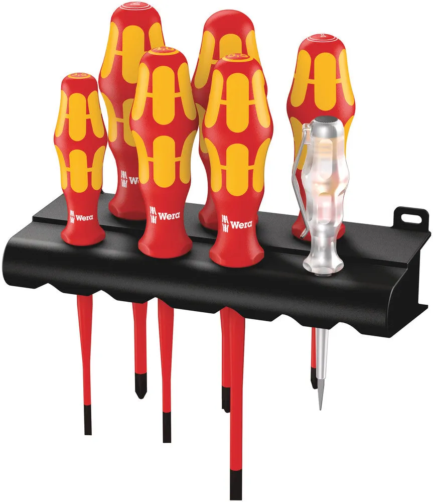 Wera 006480 7pc 160 iS/7 Kraftform Plus Slim Screwdriver Set, PH/PZ/SL