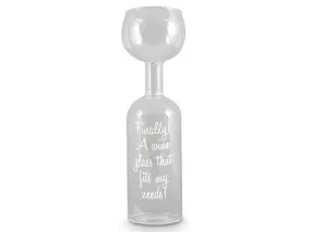 Wine Glass Bottle with Decal - 600ml