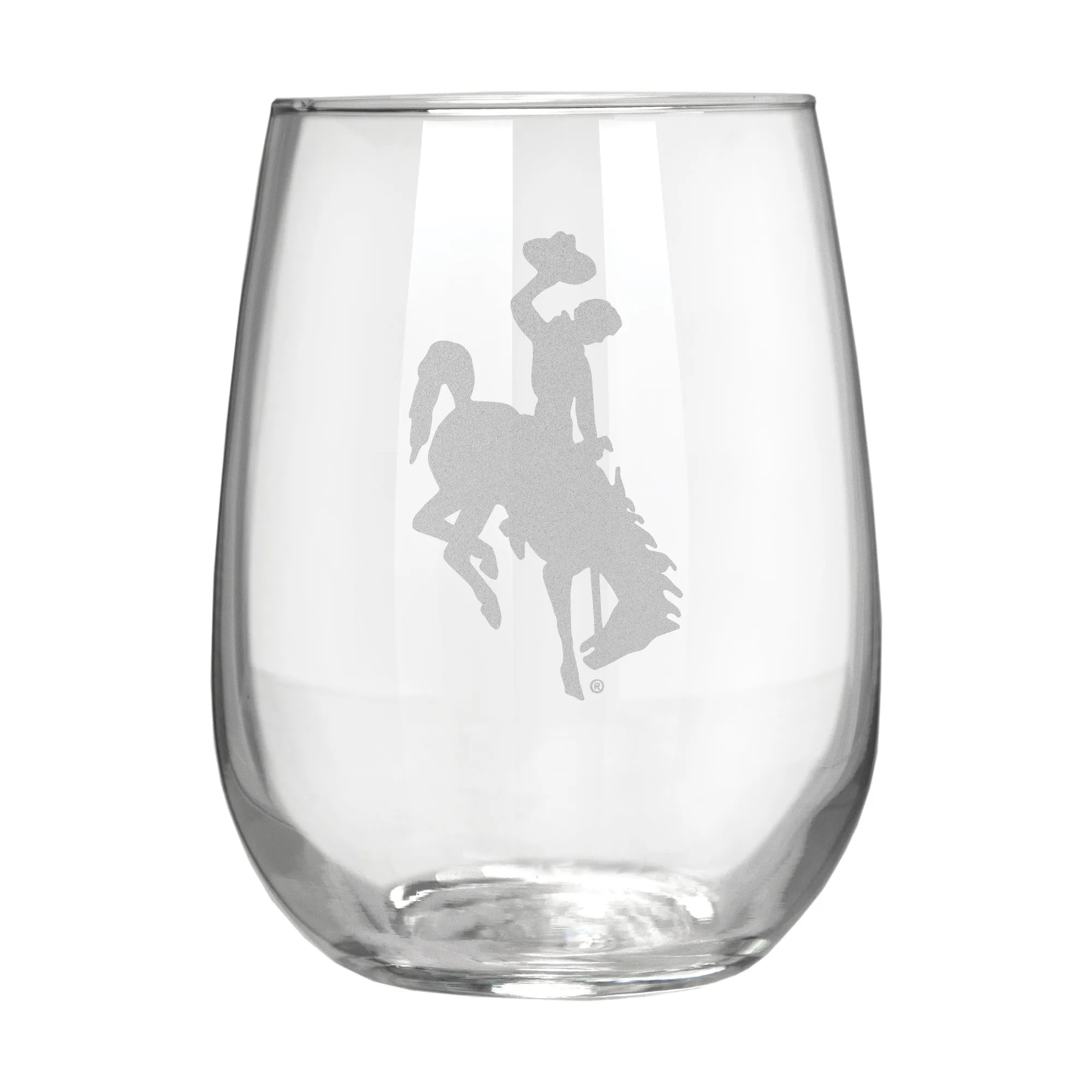 Wyoming Cowboys 17 oz. Stemless Wine Glass