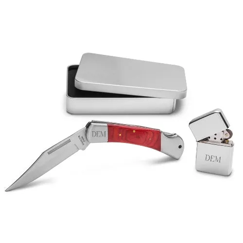 Yukon Lock Back Knife and Lighter Gift Set