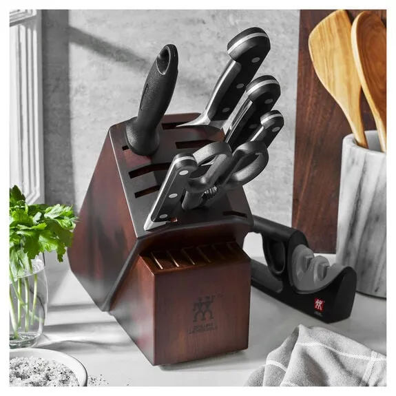 Zwilling Pro 7pc Knife Block Set W/Bonus Sharpener